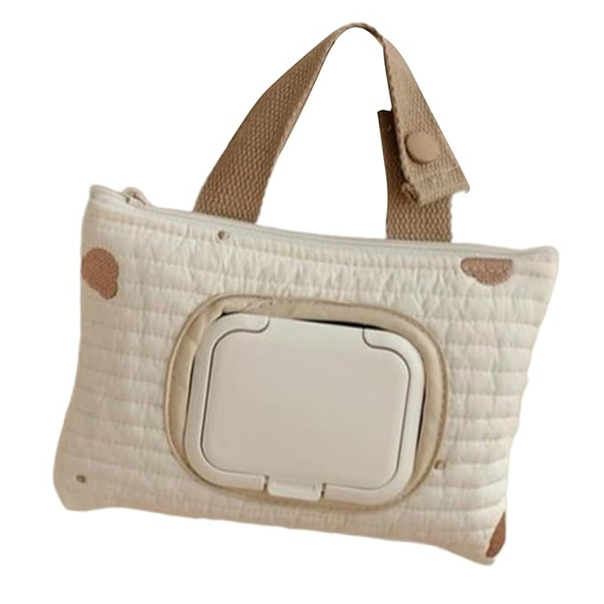 Practical Wet Wipe Storage Bag with Embroidery Designings Stylish Bear Embroidery Wet Wipe Pouches for Travel