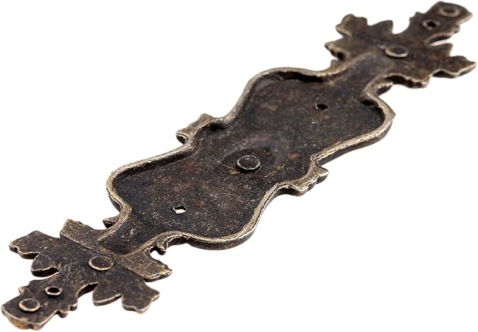 dophee 4 Pack Retro Decorative Corners Bracket, Antique Bronze Applique Furniture Chest Case Wooden Box Feet Leg Corner Protector Guard Furniture Fittings with Mounting Nails, 100x23mm/3.94"x0.91"