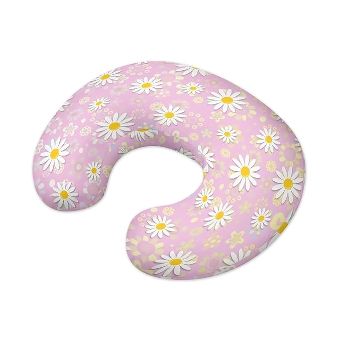 Daisy Nursing Pillow Slipcover for Breastfeeding Moms Pink Daisy Nursing Pillow Cover Stretchy Cover for Breastfeeding Pillows Soft Snug Fits On Infant Nursing Pillow