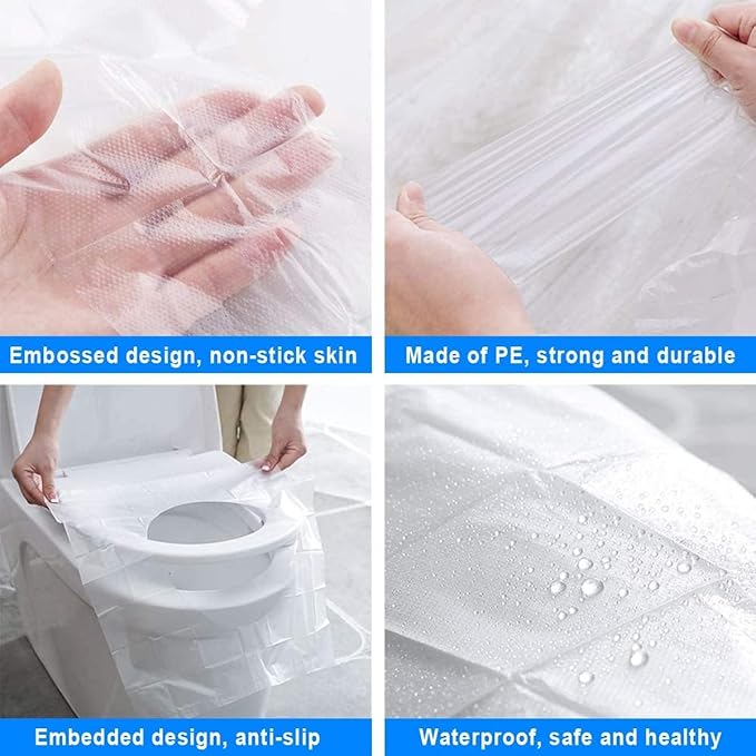 Luckyrao 50 PCS Travel Disposable Toilet Seat Cover Waterproof Portable WC Pad Toilet Mat For Baby Pregnant Mom,Independent Packing