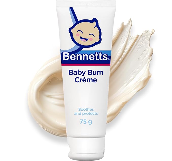 Bennetts Baby Bum Cream 75ml – Water-Repellent Diaper Barrier Cream for Newborns – Protects Against Nappy Rash & Redness