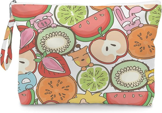 Wet Dry Bag, Wet Bag for Swimsuit, Diaper Sunscreen Large Zipper Pouch Waterproof Pouch, Beach Bags for Women, Gifts for Ladies Girls Friends Colleagues and Sisters, Kiwi and Strawberry Patterns