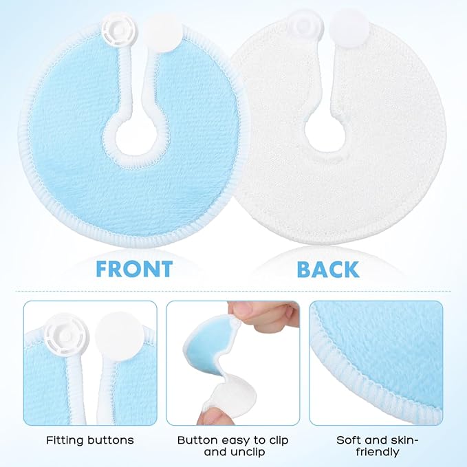 GLEAVI 28pcs G Tube Pad Holder Sky-Blue： Feeding Tube Button Covers Reusable Nursing Pads Soft Absorbent Breast Pads for Kids Breastfeeding Supports Nursing Care