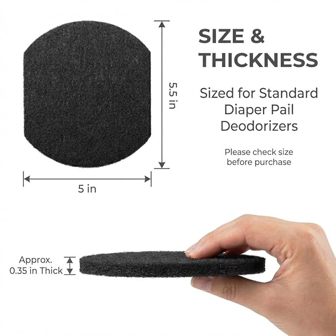 8 Pack Diaper Pail Deodorizer Refills Compatible with Ubbi Diaper Pail, Activated Charcoal Odor Absorbing Carbon Filters for Baby Diaper Trash Can, Helps Control Odors & Keep Home Fresh