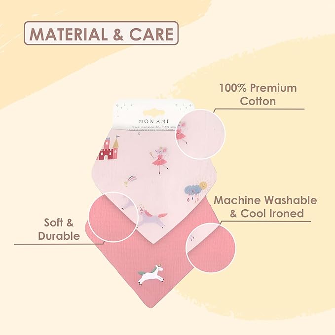 MON AMI Muslin Burp Cloths for Baby – 100% Cotton Burping Cloths for Babies, Extra Absorbent, Ultra-Soft, Baby Essentials