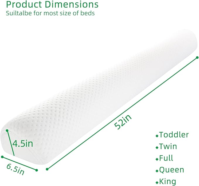 BBjixiang Toddler Bed Bumper, Foam Bed Rail for Toddlers, Bed Rail Bumper for Twin, Full, Queen and King Beds with Washable Cover 1-Pack