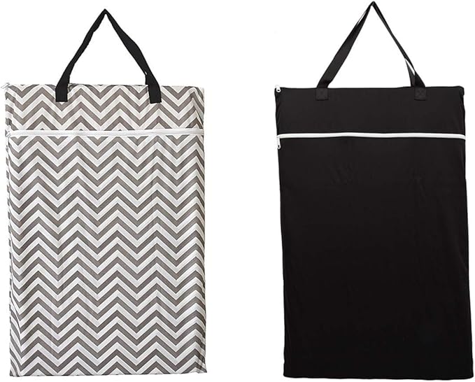 2 Pack Large Hanging Wet Bags Laundry Pail Bags Cloth Diapers Reusable