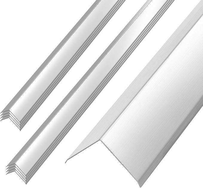 MorningRo 8 Pack Stainless Steel Wall Corner Guards 2x2x48 Inch Heavy Duty Wall Corner Protector Metal Edge Protectors with 90-Degree Angle Smooth Folded Edge Design for Protection and Decoration