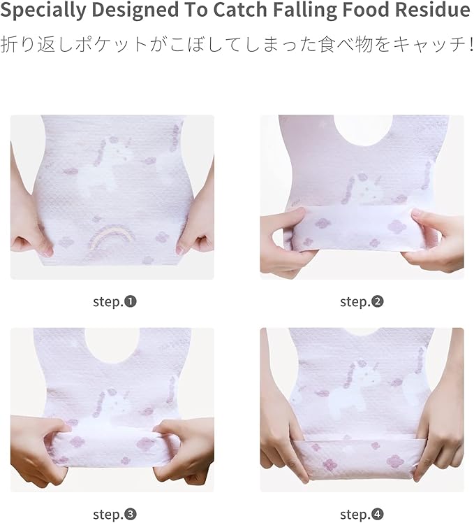 Baby and Infant Disposable Travel Bibs - Soft, Leakproof, for Toddlers Babies, Feeding, Traveling, (60PCS)