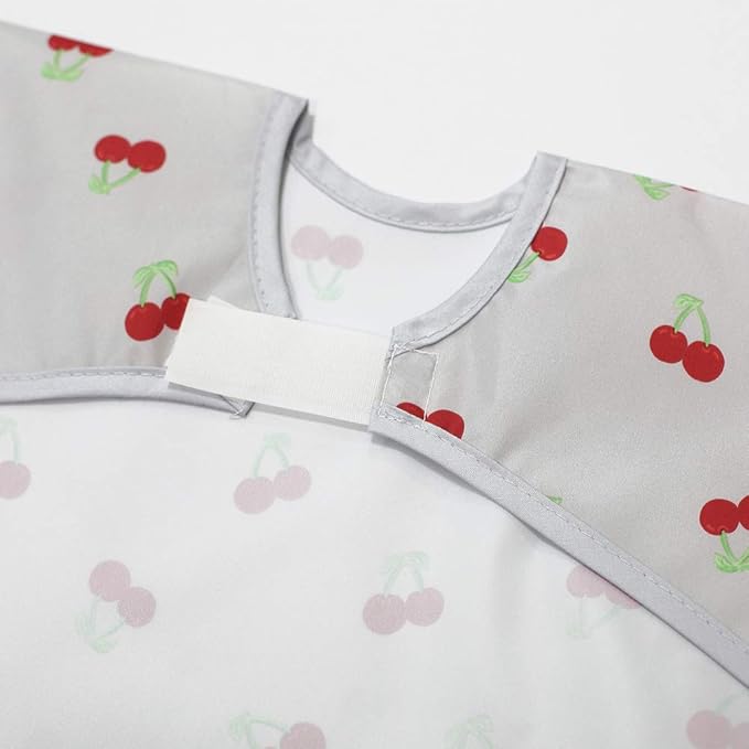 Plie Short Sleeve Waterproof Bib for Toddlers – Easy Clean Feeding Apron for Mealtime, Daycare, Self-Feeding, Lightweight