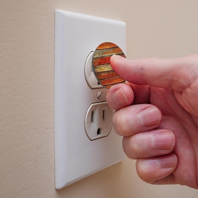 Wooden (1) Outlet Covers Baby Proofing Child Proof Plug Covers for Electrical Outlets Easy Install Outlet Plug Covers