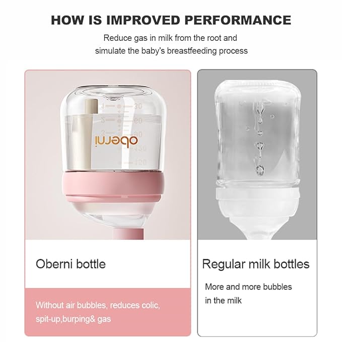 Oberni Baby Bottle Nipple, Off- Centered Nipples,100% Silicone,Replacement Baby Bottle Nipple for Babies, Newborn,Preemie 0-3 0-6 6-12 12+ Months 2 Pack (M(3-6 Month))