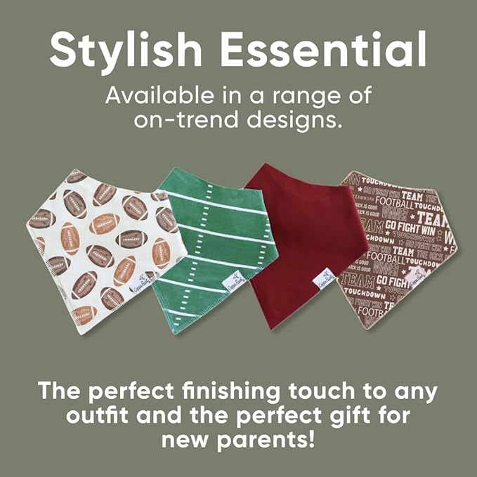 Copper Pearl Baby Bandana Bibs, 4 Pack