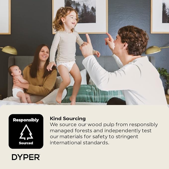 DYPER Toddler Potty Training Pants Girls & Boys, Honest Ingredients, Day & Overnight, Made with Plant-Based* Materials, Hypoallergenic for Sensitive Skin, Unscented (2T-3T (26 Pants))
