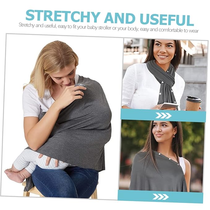 Toyvian Windproof Nursing Cover for Breastfeeding Multi-Functional Stretchy Stroller Pattern Baby Feeding Shawl Comfortable and Durable Design