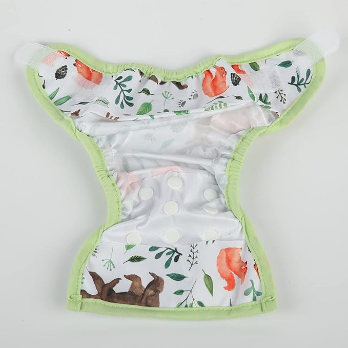 Newborn Baby Cloth Diaper Cover Nappy Hook and Loop (Wolf Rabbit)