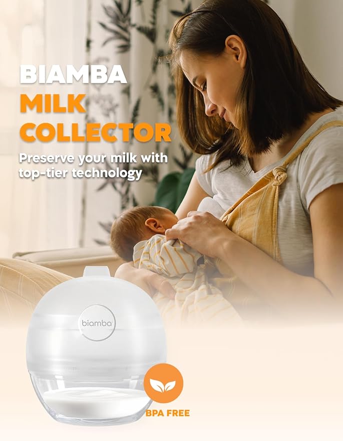 Silicone Breast Milk Collector - 2-in-1 Silicone Manual Breast Pump & Milk Collectors for Breastfeeding, Wearable & Hands-Free, Leak-Resistant & Quiet Suction, Adjustable Valve, Single Pack