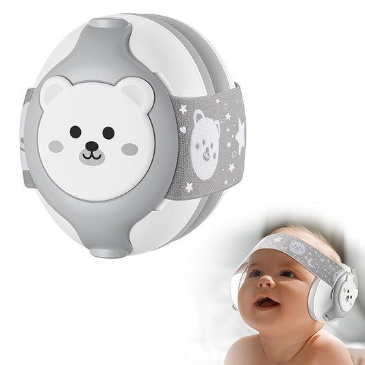 Baby Earmuffs 25dB NRR – Noise Cancelling Headphones for Babies 0-36 Months | Fontanel-Safe Adjustable Headband | Infant Ear Protection for Airplane,Fireworks,Concerts | Foldable with Storage Bag