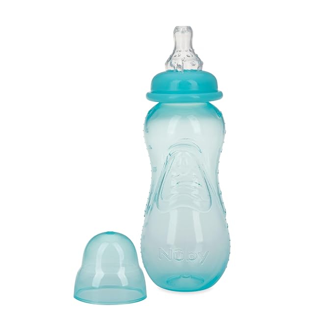 Nuby Non-Drip Standard Neck Bottles, 10 Ounce, Girls