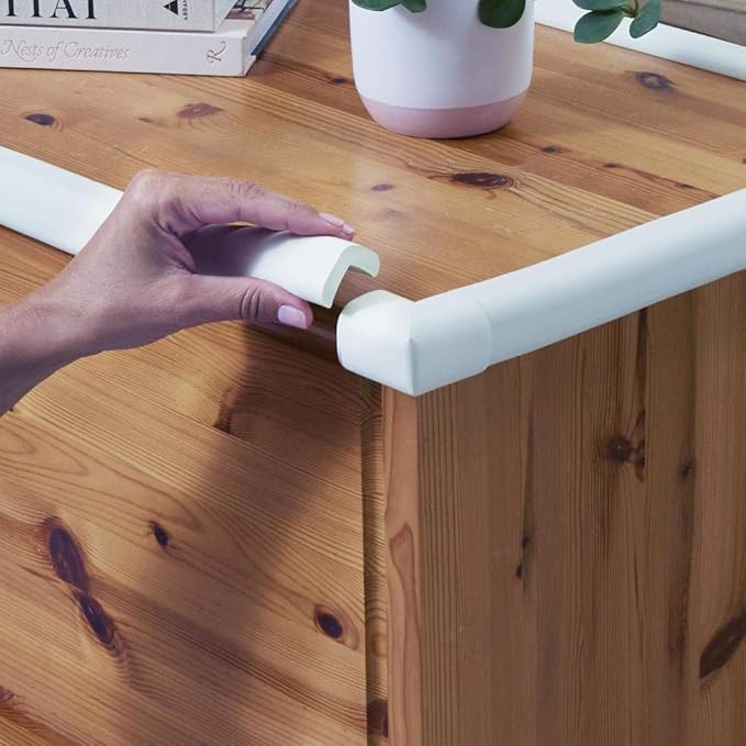 Toddleroo by North States - Foam Edge Protector Roll for Baby Proofing: Furniture Edge Safety Bumpers - 79 Inch Roll of Padding - White