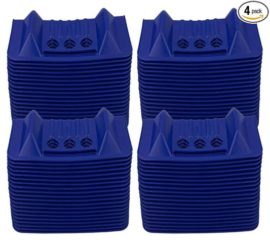 Mytee Products (80 Pack) 4" x 4" x 10" Blue Corner Protector V Shaped Flatbed Edge Guards with Carrying Case - Cargo Load Corner Edge Protector and Tie-Down Strap Guard for Flatbed