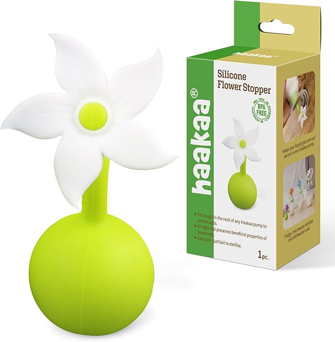 haakaa Flower Stopper Breastpump Stopper Manual Breast Pump Silicone Flower Stopper 100% Food Grade Silicone BPA PVC and Phthalate Free 1 pc, White