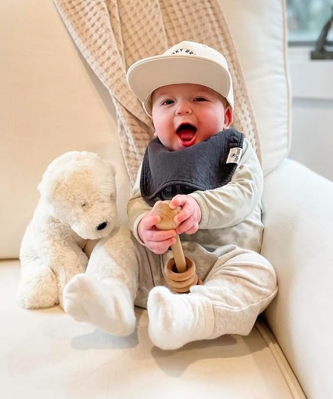 DiaperSquad's 100% Organic Cotton Baby Drool Bibs, Super Absorbent & Adjustable Baby Bibs for Drooling and Teething
