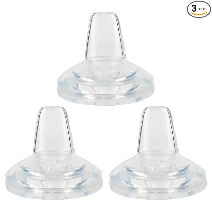 Sippy Cup Nipples for Mam Baby Bottles, Soft 100% Silicone Sippy Spout Nipples, 6m+, Variable Flow, 3 Count