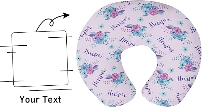 Dyoart Baby Nursing Pillow Cover,Personalized Name Soft Nursing Covers,Breastfeeding Pillow Slipcover for Bottle Feeding,Gifts for Toddler Infant(23"x19"x5.5")(one Size)