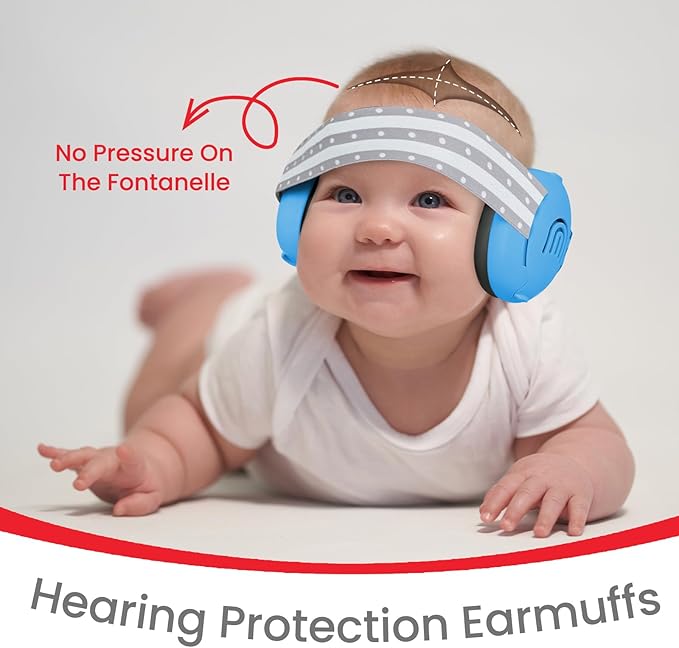 Adjustable Baby & Toddler Noise Cancelling Headphones - Ear Muffs for Kids 1-3 for Airplane Travel