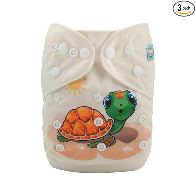ALVABABY Baby Cloth Diaper One Size Adjustable Washable Reusable for Baby Girls and Boys 1 Pack with 2 Inserts YD152-2T