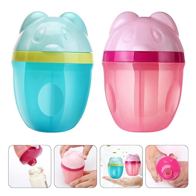 Kisangel Large Capacity Milk Powder Box Baby Formula Container Leak-Proof Food Grade Material Portable Travel Container for Baby Snacks 2-Pack 5.19X3.54X3.54In