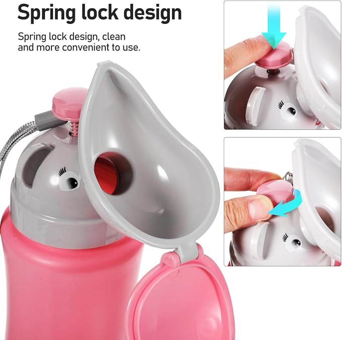 Mipcase 2pcs Portable Travel Urinal for Kids : Emergency Car Potty Cute Elephant Design Toddler Pee Training Cup for Boys & Girls