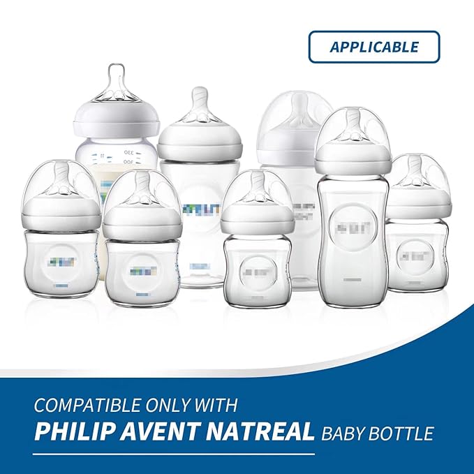 2 Pack Compatible Baby Bottle Handles for Philips Avent Natural Baby Bottles,Baby Bottle Holder - White