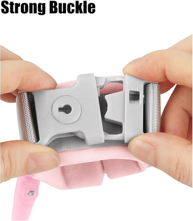 PandaEar Anti Lost Wrist Link, Toddler Harness Walking Leash Safety Child Wristband Leashes for Babies Kids -Pink