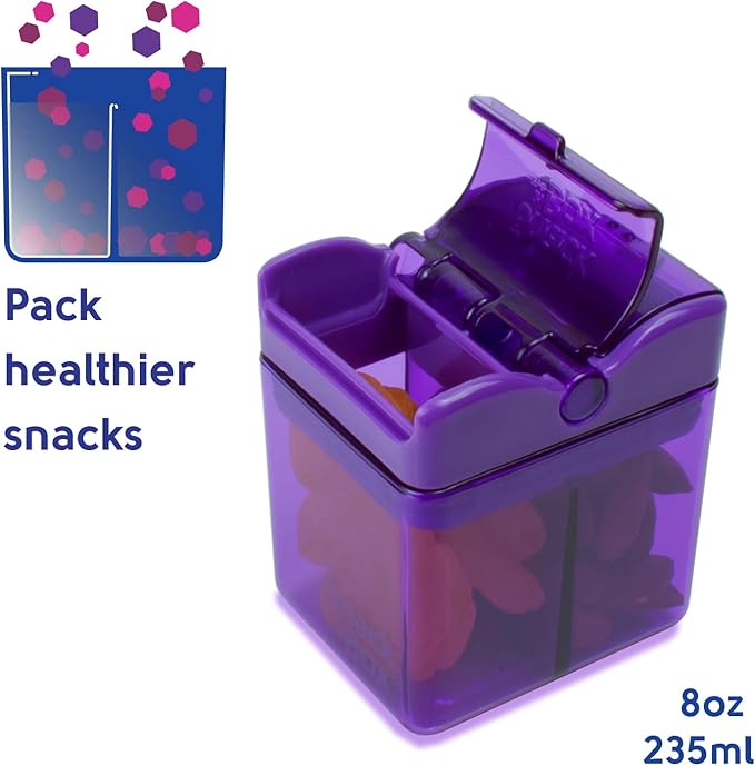 Precidio Design Snack in the Box NEW Little Finger-Friendly Eco-Friendly Reusable Snack Container (Purple) 1001PR