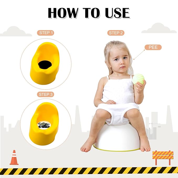 Geyee 24 Pcs Potty Training Stickers Potty You Pee on Toilet Reveal Stickers Chart Reusable Pee Decals Color Changing Seat Toilet Targets for Boys Girls Kids Training Use(Truck)