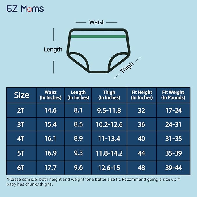 EZ Moms 10 Packs Reusable Potty Training Underwear for Boys Double Absorption Toddler Training Pants 3T-4T Boys High Waist Dinosaur Toddler Boy Underwear 4T Kid Confident Pee Pants with a Laundry Bag