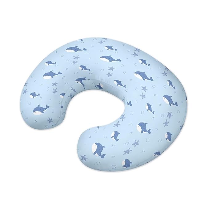 Blue Cute Shark Nursing Pillowcase Ultra Soft Comfortable Newborn Nursing Pillow Case Stain Resistant and Scratch Resistant