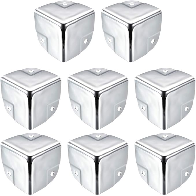 uxcell Metal Box Corner Protectors Box Edge Guard Protector 40 X 40 X 40mm Silver Tone 8pcs for Table Corners and Desk Corners