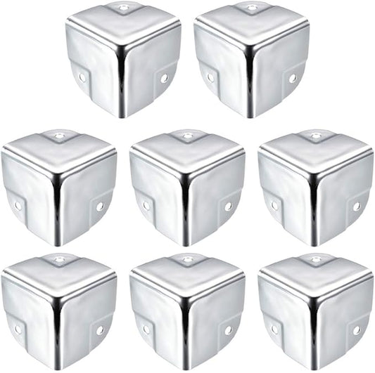 uxcell Metal Box Corner Protectors Box Edge Guard Protector 40 X 40 X 40mm Silver Tone 8pcs for Table Corners and Desk Corners
