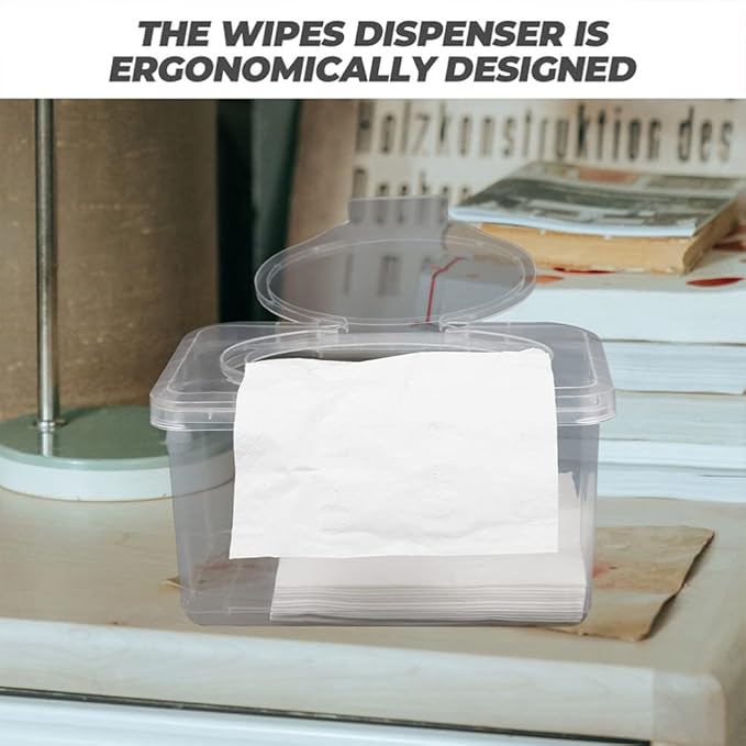 Wipes Holders 2pcs Wipe Holder Wipe Box Baby Wipes Dispenser, Wipe Holder Case Dustproof with Lid Keep Diaper Fresh Easy Open & Close