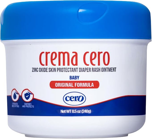 Diaper Rash Cream with Zinc Oxide for Babies – Crema Cero 8.5 oz | Fast Relief Ointment, Protective Barrier | Paraben-Free, Gentle for Newborns & Sensitive Skin