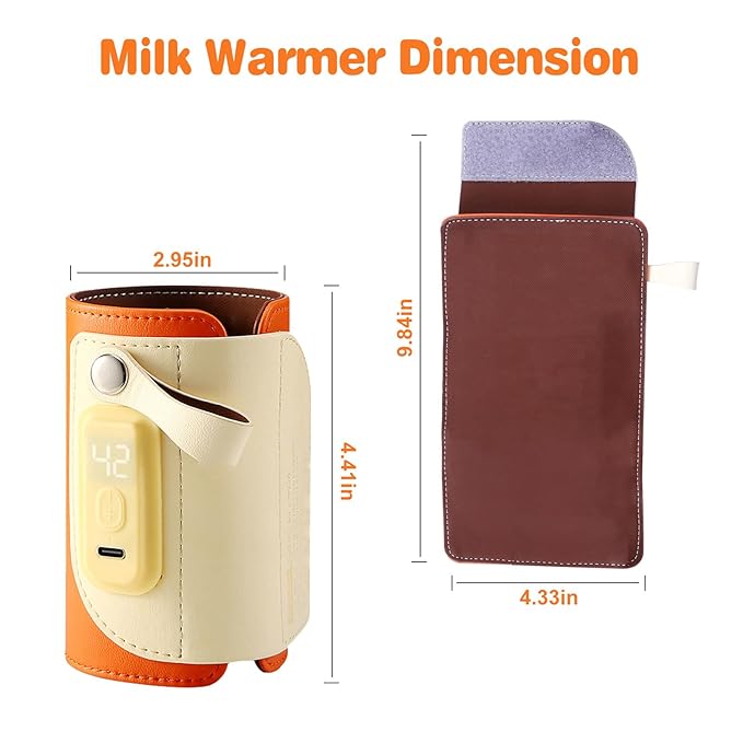 Portable Bottle Warmer, Baby Milk Warmer for All Bottles, Baby Milk Heat Keeper with Fast Charge Adapter, USB Warmer Bottle for Travel Car Home and Outing