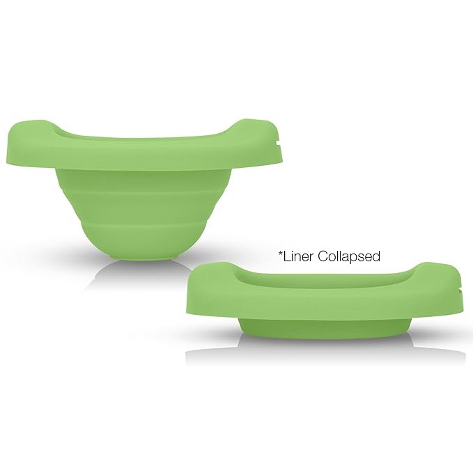 Kalencom Potette Plus Reusable Collapsible Travel Potty Liner for Home Use with 2-in-1 Potette Plus Potty (Sold Separately) (Green)