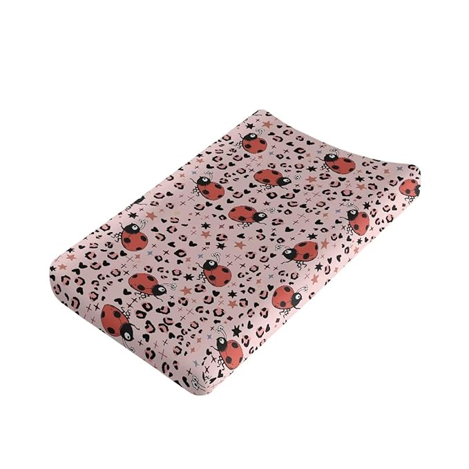 Ladybug Diaper Change Table Covers Leopard Print Changing Pad Cover for Baby for Newborn Easy to Install Changing Mat Sheet for All Season Gift for Friends