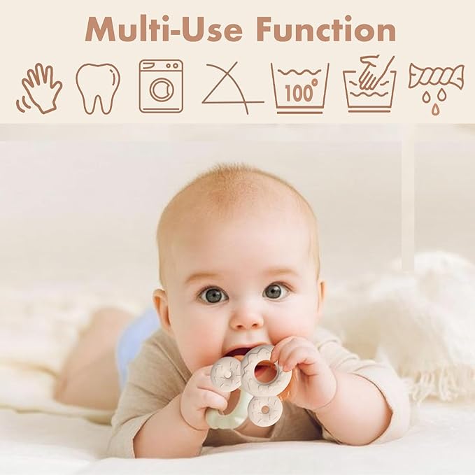 Baby Bandana Drool Bibs 6-pack - 100% Cotton Baby Bibs with Teether for Teething