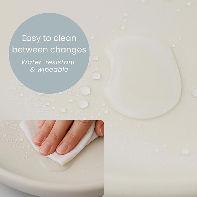 Snuggle Me® Baby Changing Pad - Premium Soft PU Foam Diaper Changing Pad for Dresser, Portable & Wipeable Non Slip Soft Contoured Diaper Change, Easy Clean & Water Repellent with Safety Strap
