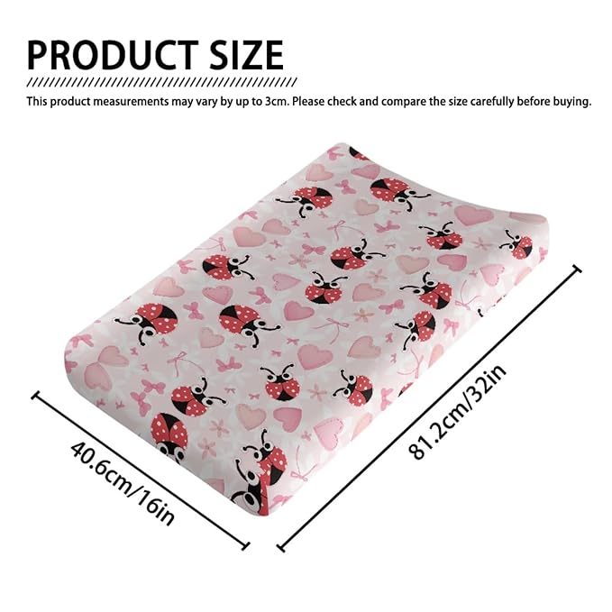 Ladybug Changing Pad Cover for Baby Soft Comfy Diaper Change Table Covers with Elastic Edge Breathable Cradle Mattress Sheets for All Season Gift for Holiday