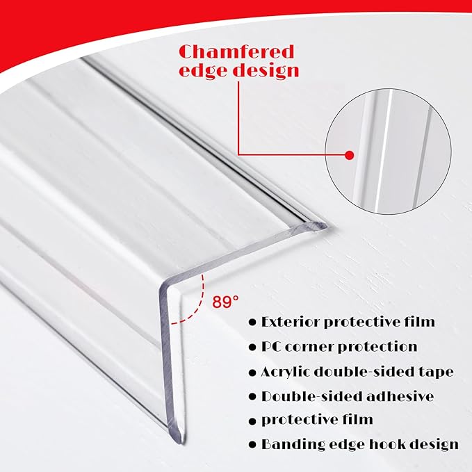 10 Pcs Wall Corner Protector, Clear Self-Adhesive Corner Protectors for Walls for Baby, Furniture, Door, Tables, Cover Sharp Furniture, Easy to Install(47.24" x 1.18")